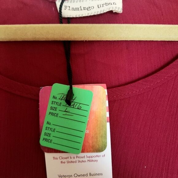 Red Lace Trimmed  NEW Boho Beauty Tunic - Picture 6 of 10